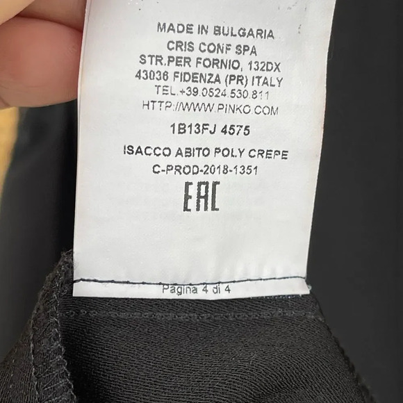 PINKO - ISACCO DRESS ISAAC - BLACK size 6 - Picture 16 of 16